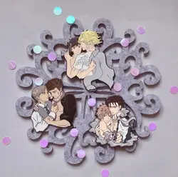 Yakuza BL couples hard enamel pins