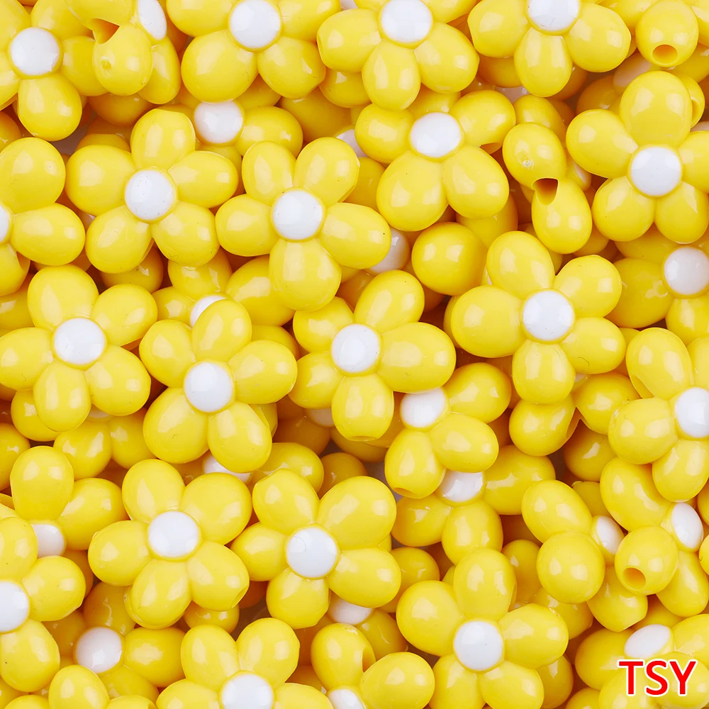 10pcs  Luminous Floral Acryl Beads Glow In The Night Spacer Beads For Bracelet Necklace DIY Accessories T0711