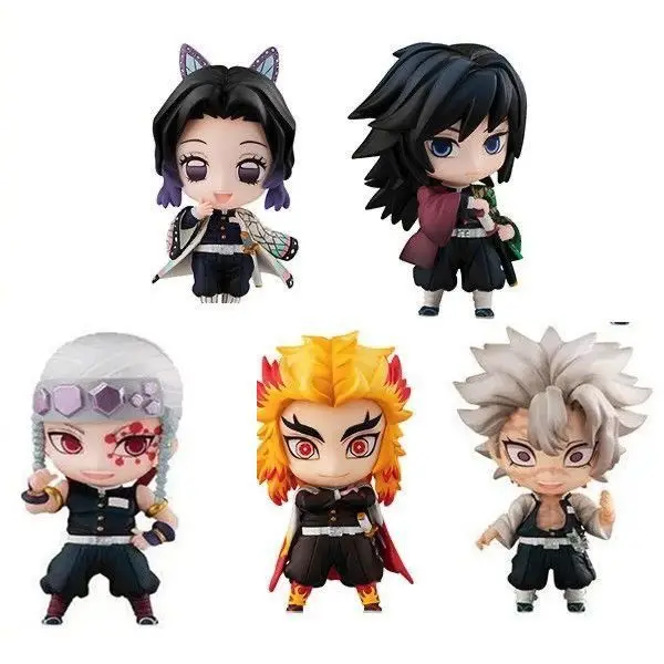 Figurka Demon Slayer Tanjiro Kamado Rengoku Kyoujurou, kreatywny, wysokiej jakości model postaci z anime, ozdoba na biurko, 5 sztuk