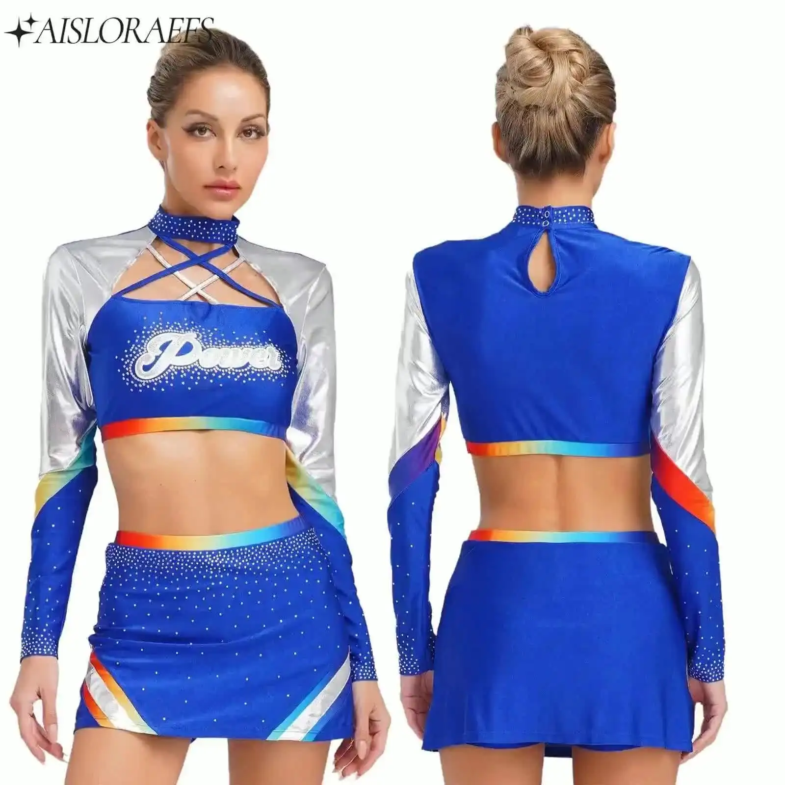 Sparkle And Dance In Style: Halloween Cheerleader Outfit 2Pc Set