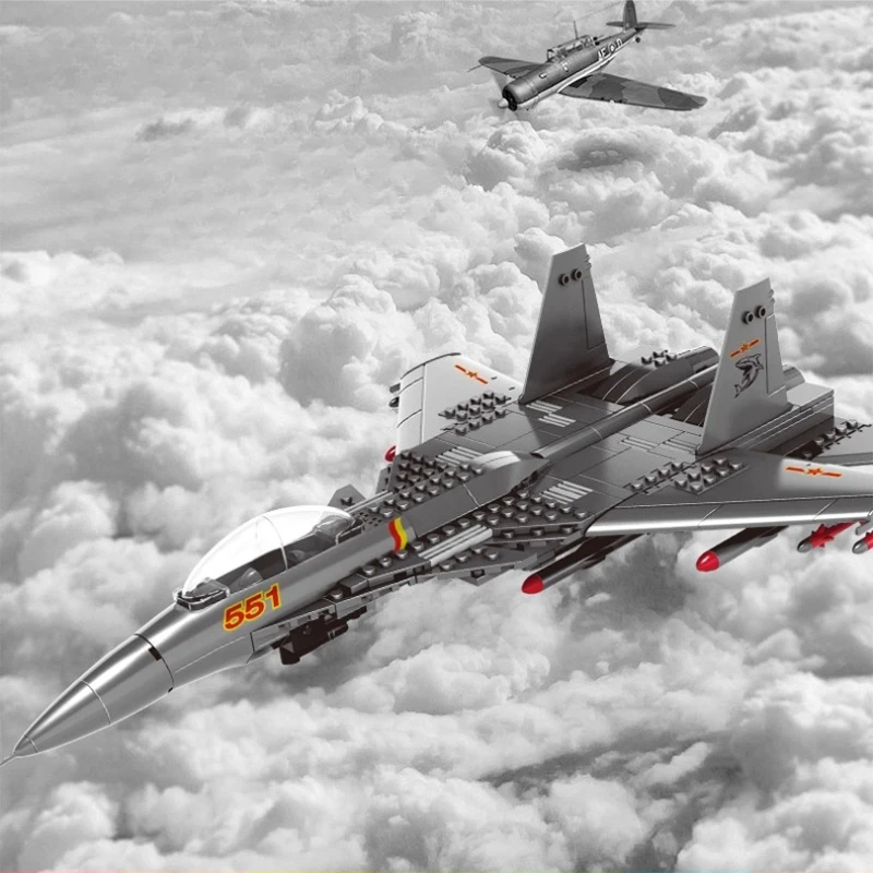 

SEMBO Carrier-based Aircraft Building Blocks Children's Educational Hand-assembled Aircraft Model Ornaments Creative Gift Toys