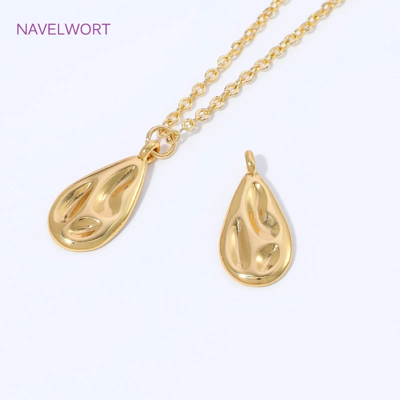 18K Gold Plated Brass Water Droplets Charm Pendants For Jewelry Making,Pendants For Earrings,DIY Jewelry Accessories