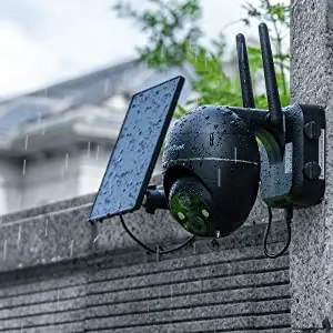 IeGeek 2K Solar Surveillance Camera Outdoor Battery, 355°/140° Pan Tilt Wireless Surveillance Camera with Colour Night Vision