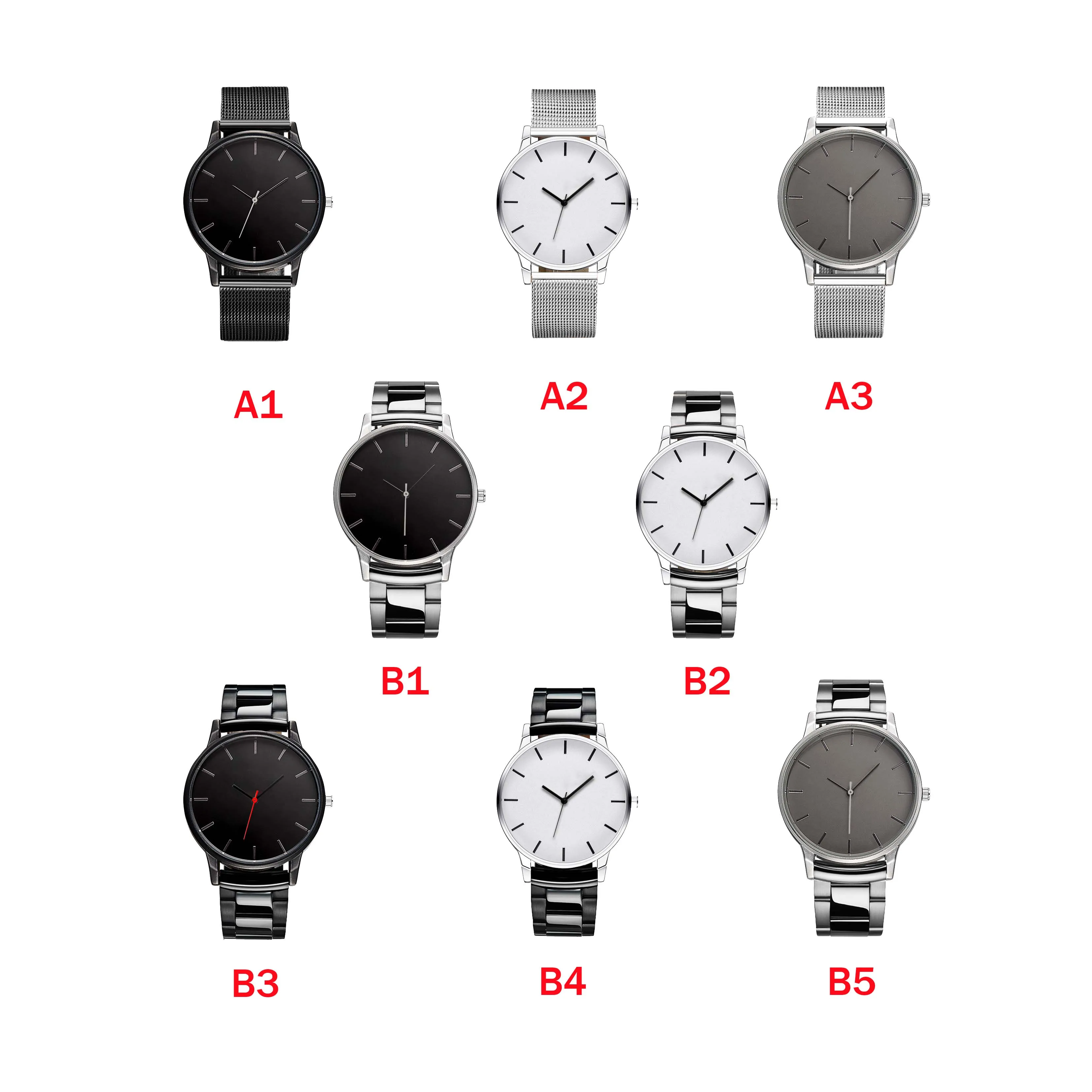 Silver Big Case Stainless Steel Men Watch Custom Logo Photo Quartz Wristwatch  Japan Movement