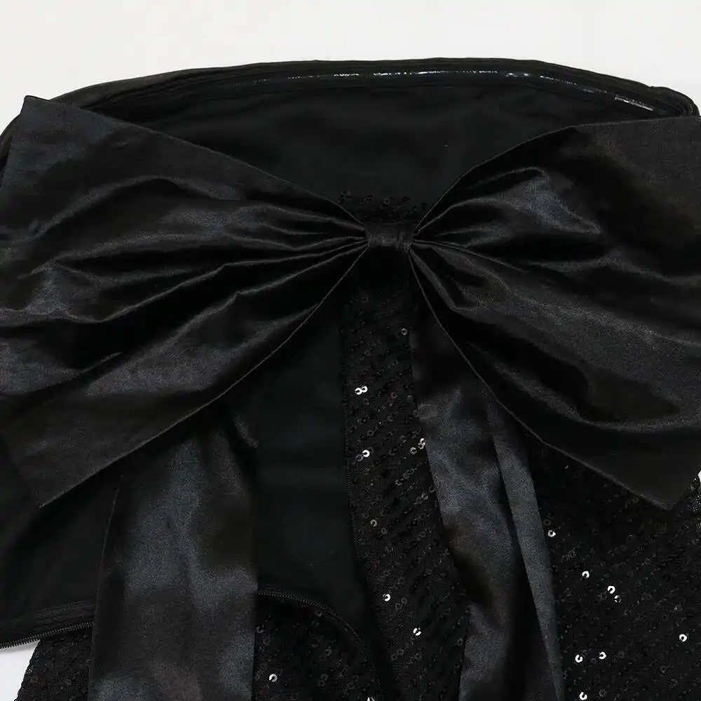 Er mujeres lentejuelas satén sin tirantes espalda arco sirena vestido largo cumpleaños Sexy Club Vestidos de fiesta de noche Vestidos
