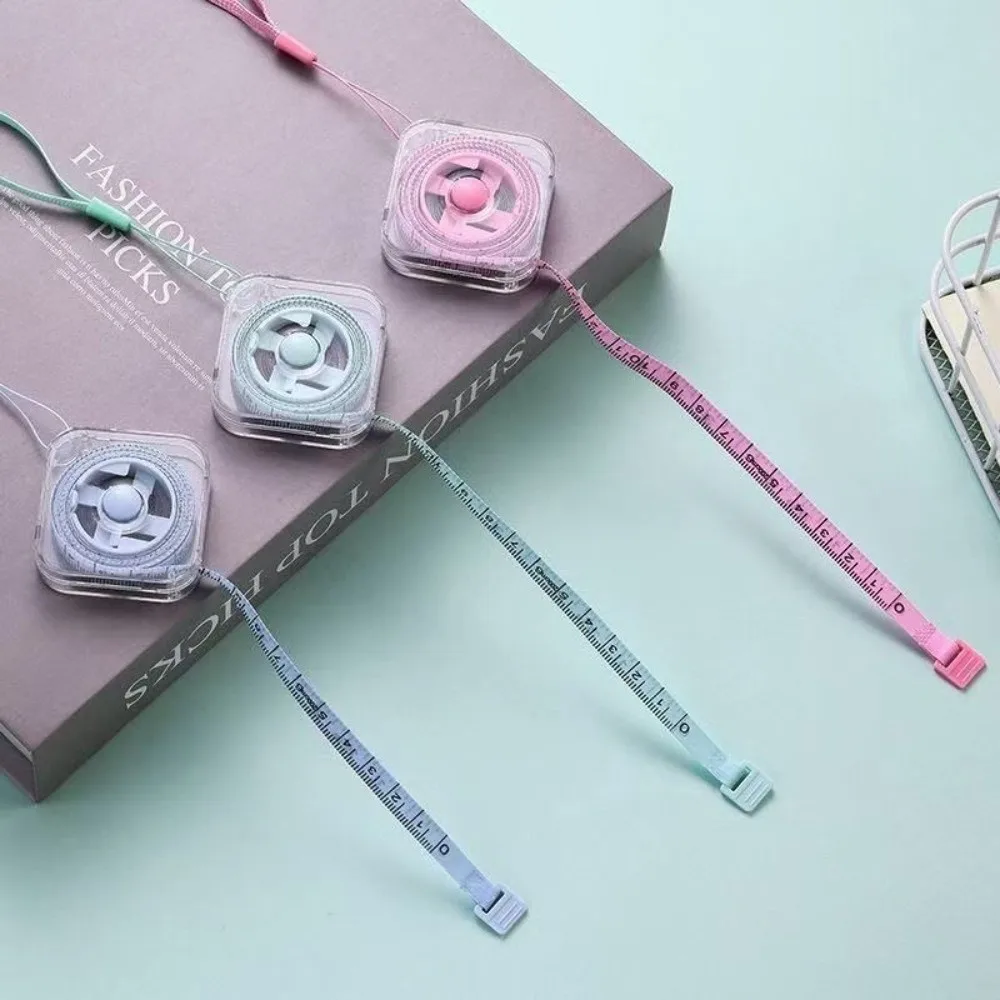 Portable 2M Length Soft Tape Measure Mini Size Transparent Retractable Ruler Colorful Measuring Tape Sewing