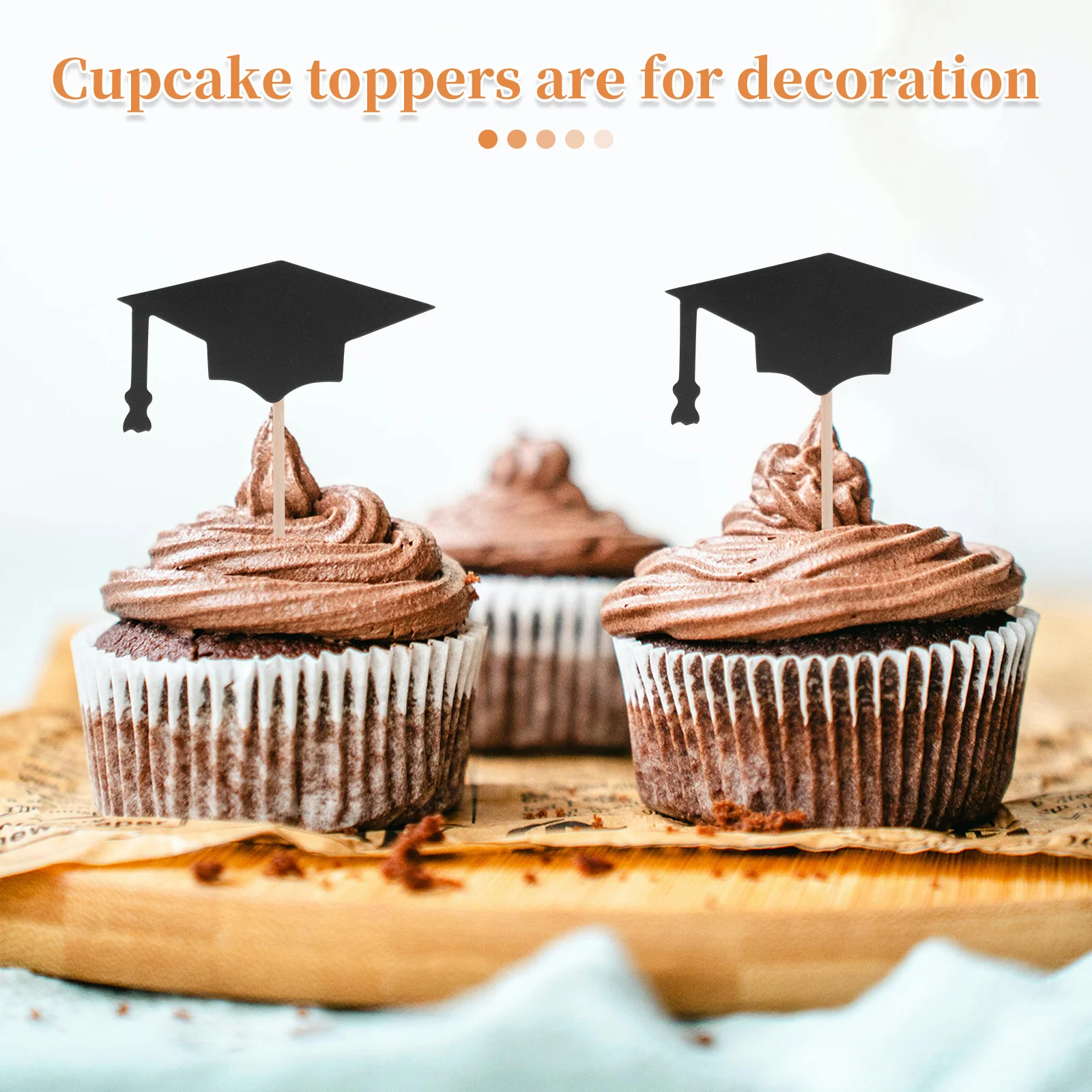 12Pcs Graduation Hat Flags Perfect Party Favors Cake Toppers Small Parts Not for Children Under 3 Cake Sign Flag