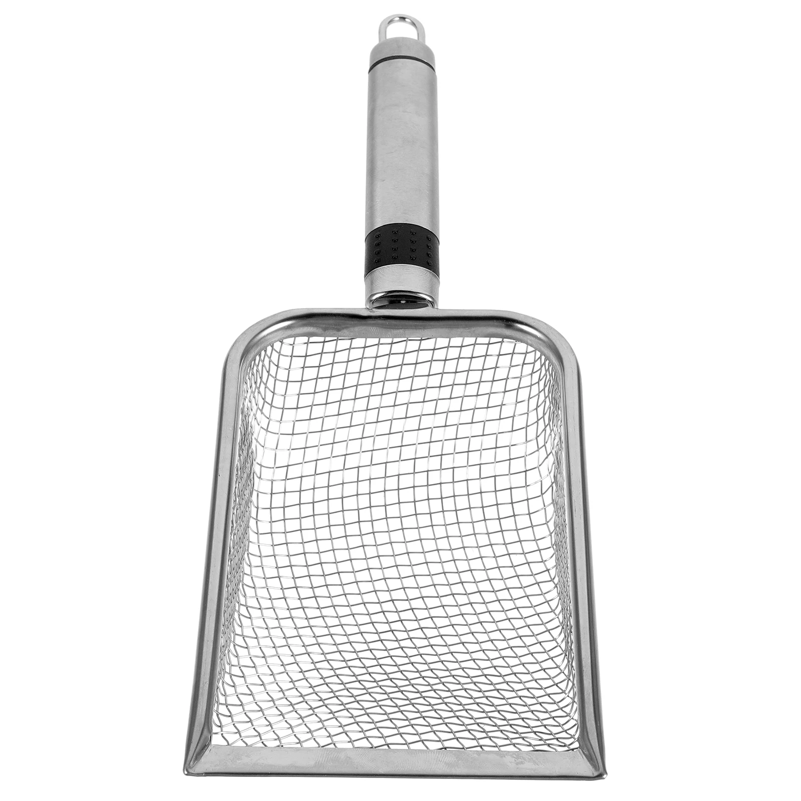 Pala de malla de acero inoxidable, herramienta de filtro de arena para playa, pala de juego portátil, limpieza al aire libre, pala de arena para mascotas, pala de playa multiusos