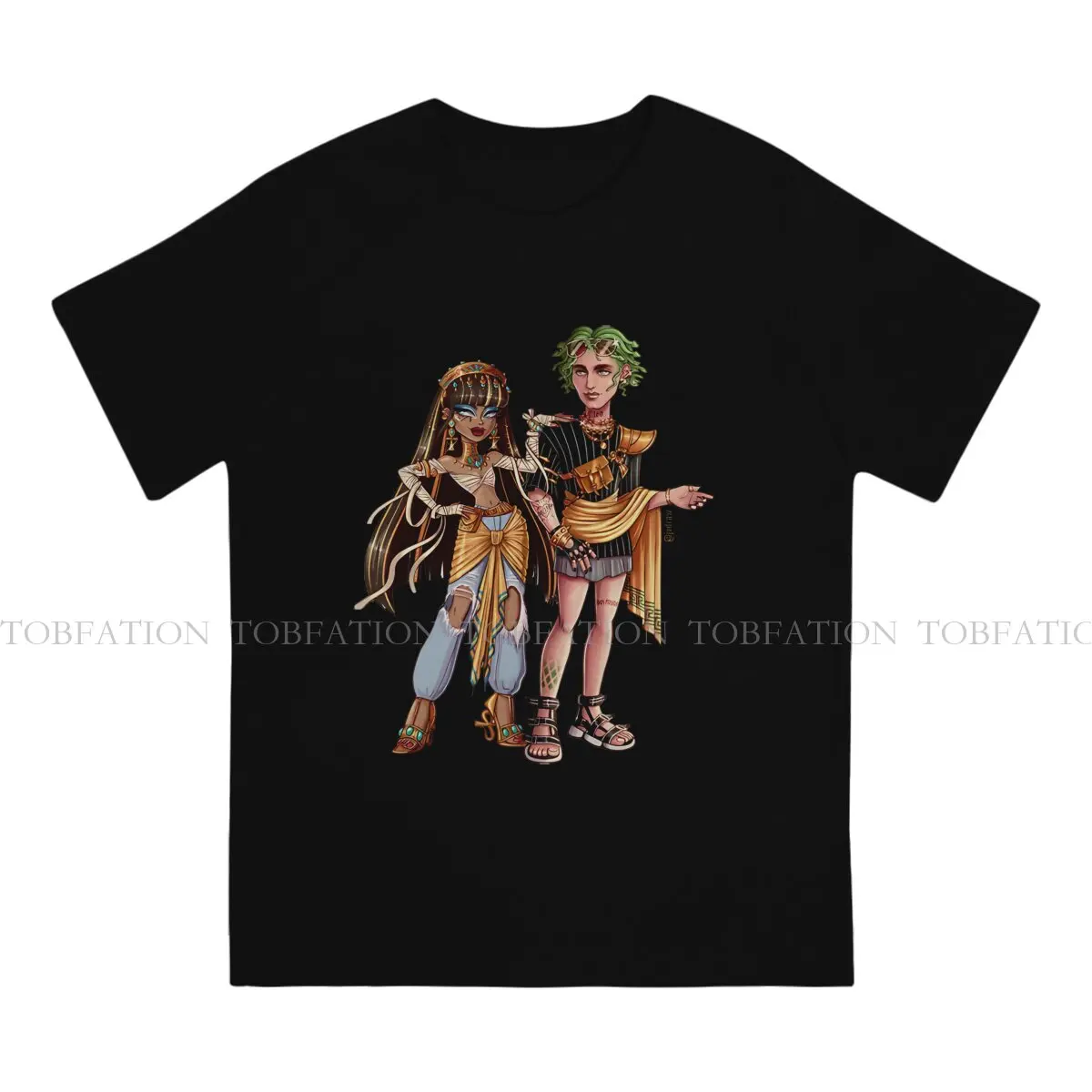 Monster High Anime Cleo And Deuce Ancient Love Tshirt Homme Men's Streetwear Blusas Cotton T Shirt For Men