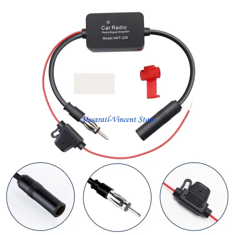 A70F Low Noise Car Antenna Amplifier Works With DAB+ Frequencies For Clear Audios 12 24V For Stable Strength