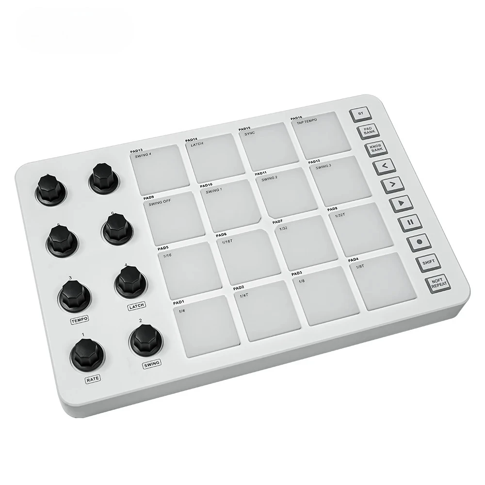 

2025 Hot SellMIDI Pad Beat Maker Machine with 16 RGB Beat Pads USB Portable Mini MIDI Controller Pad with Backlit