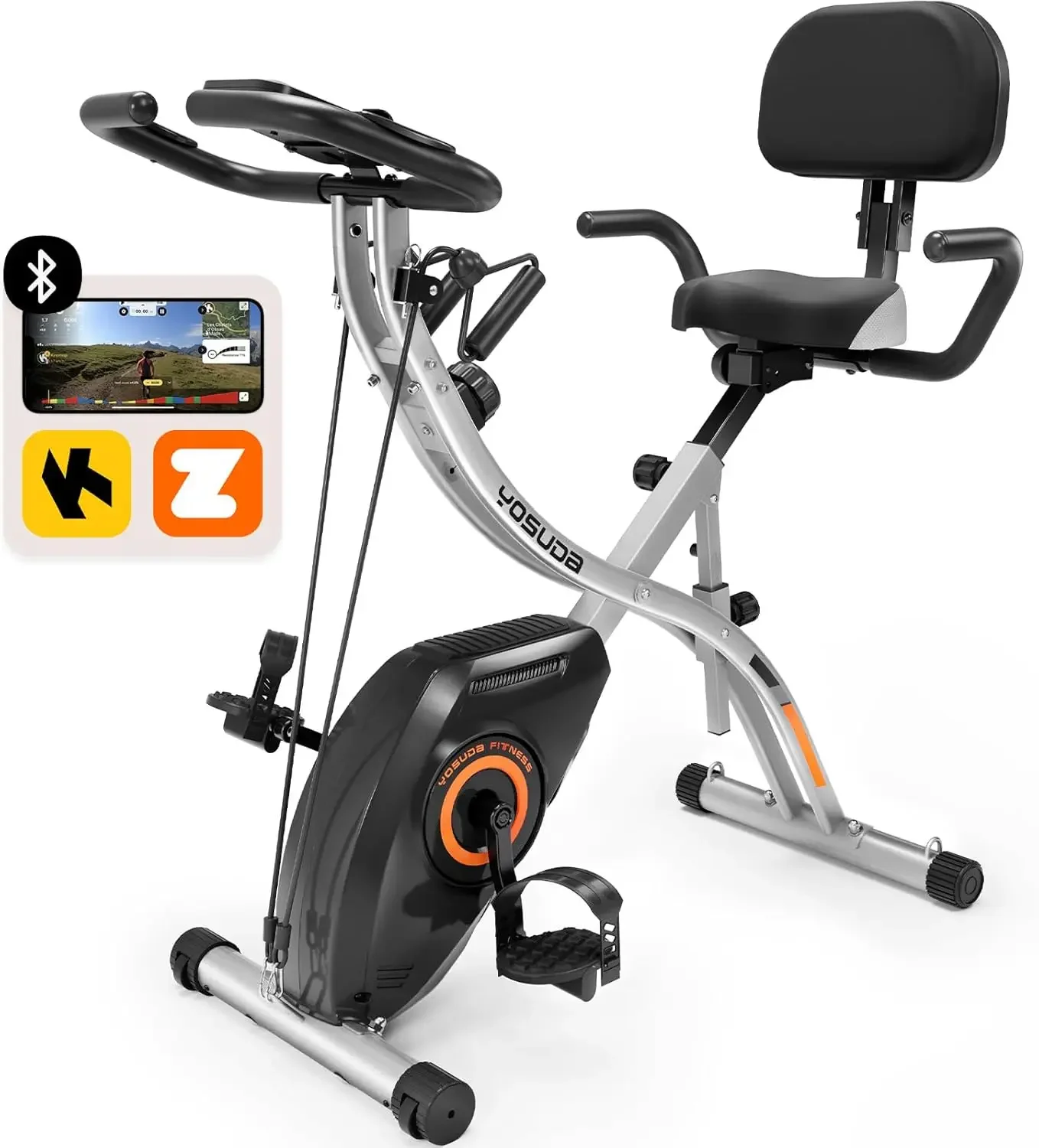 Folding Exercise Bike - Foldable Stationary Bike for Home Gym Workout