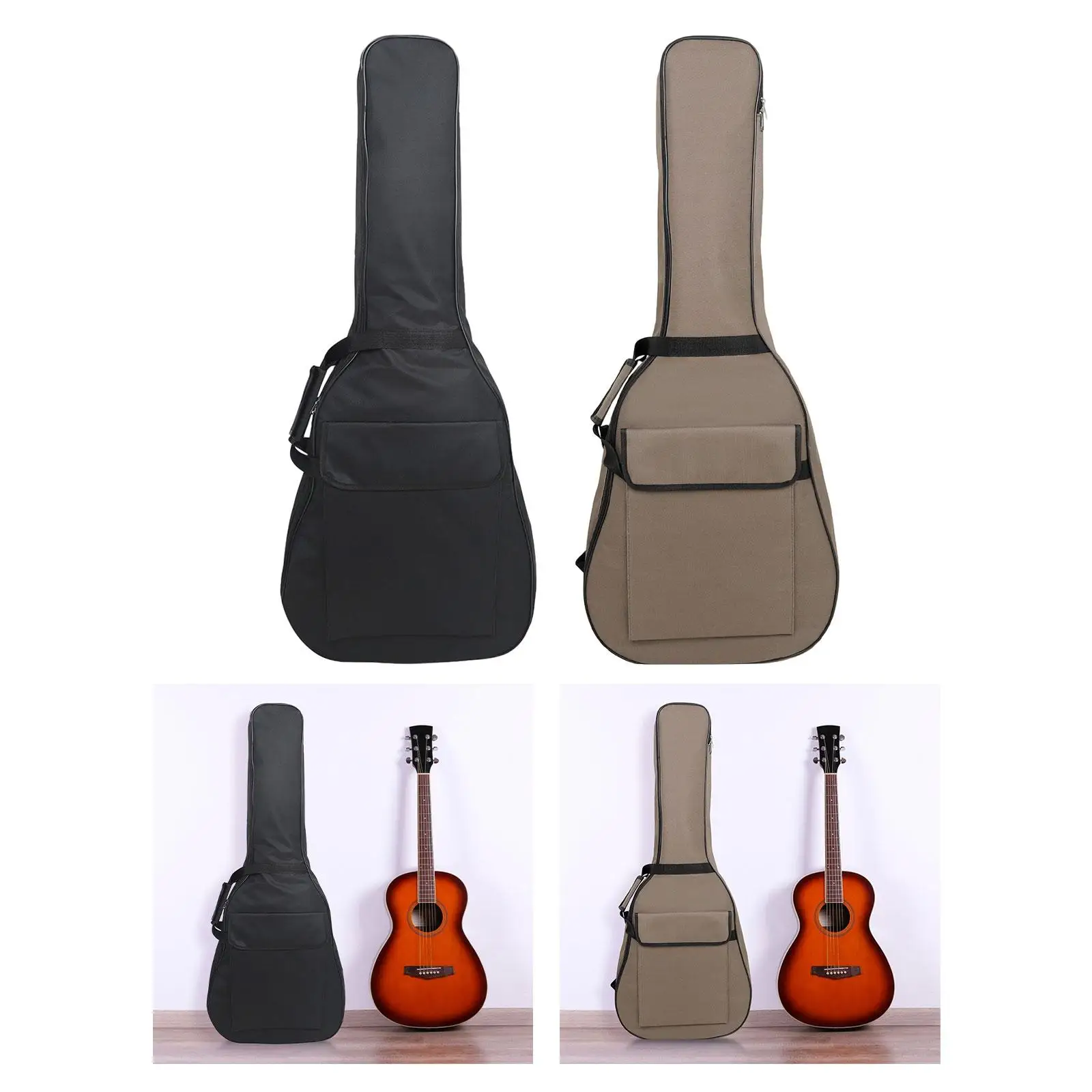 Bolsa para guitarra acústica de 41 ", correa para el hombro, práctica y grande bolsillo frontal