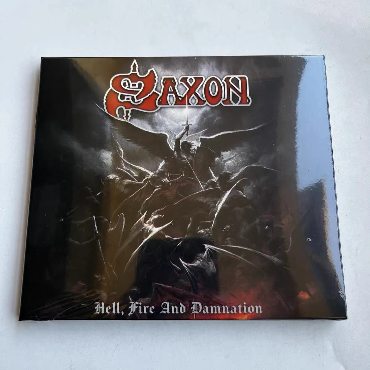 Hard Rock Saxon Music Record Hell Fire And Damnation Album CD Cosplay Compact Disc Walkman Car Soundtracks Box Collection Gifts