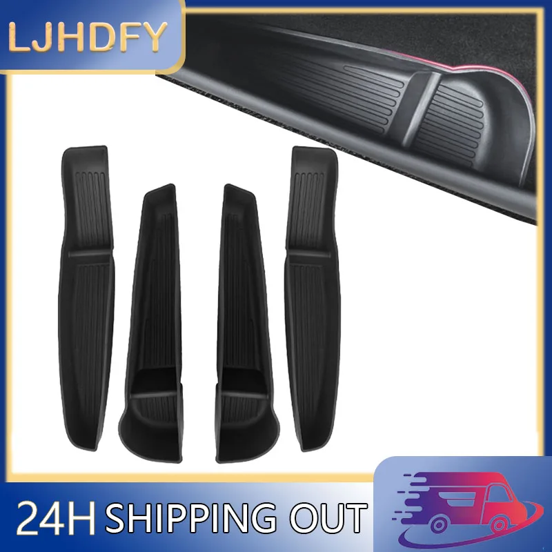 

4PCS TPE Side Door Box Trays for Tesla Model 3 and Model Y Door Side Storage Box Front Rear Door Handle Armrest Tray Organizer