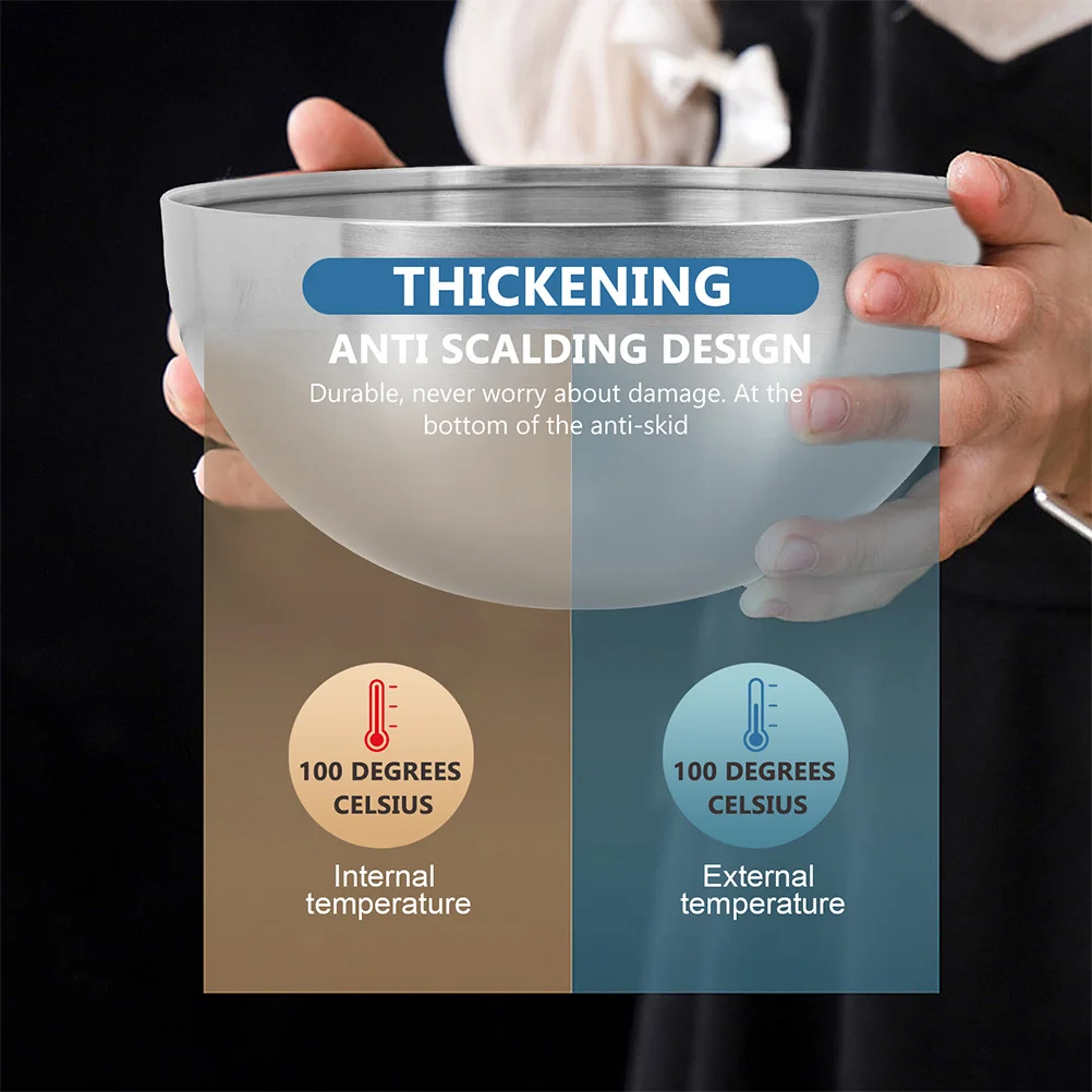 

3pcs Stainless Steel Salad Bowls 3 Sizes Stackable Fruit Soup Noodles Storage Mixing Bowl Kitchen Essentials Cooking Prep Baking