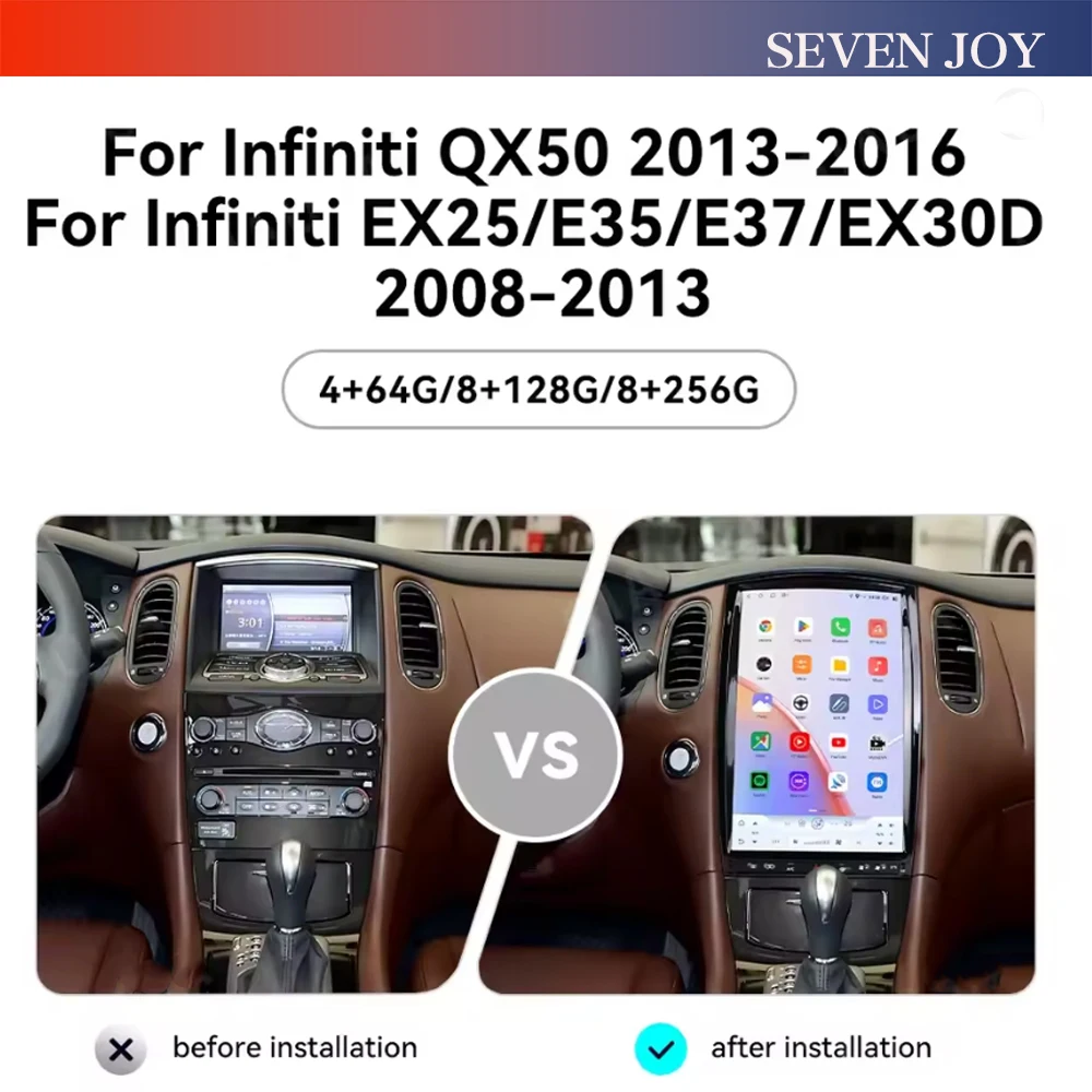 14.5 "أندرويد 15 لإنفينيتي QX50 2013-2016 ، EX25 E35 E37 EX30D 2008 - 2016 راديو السيارة الوسائط المتعددة مشغل فيديو Carplay GPS #2