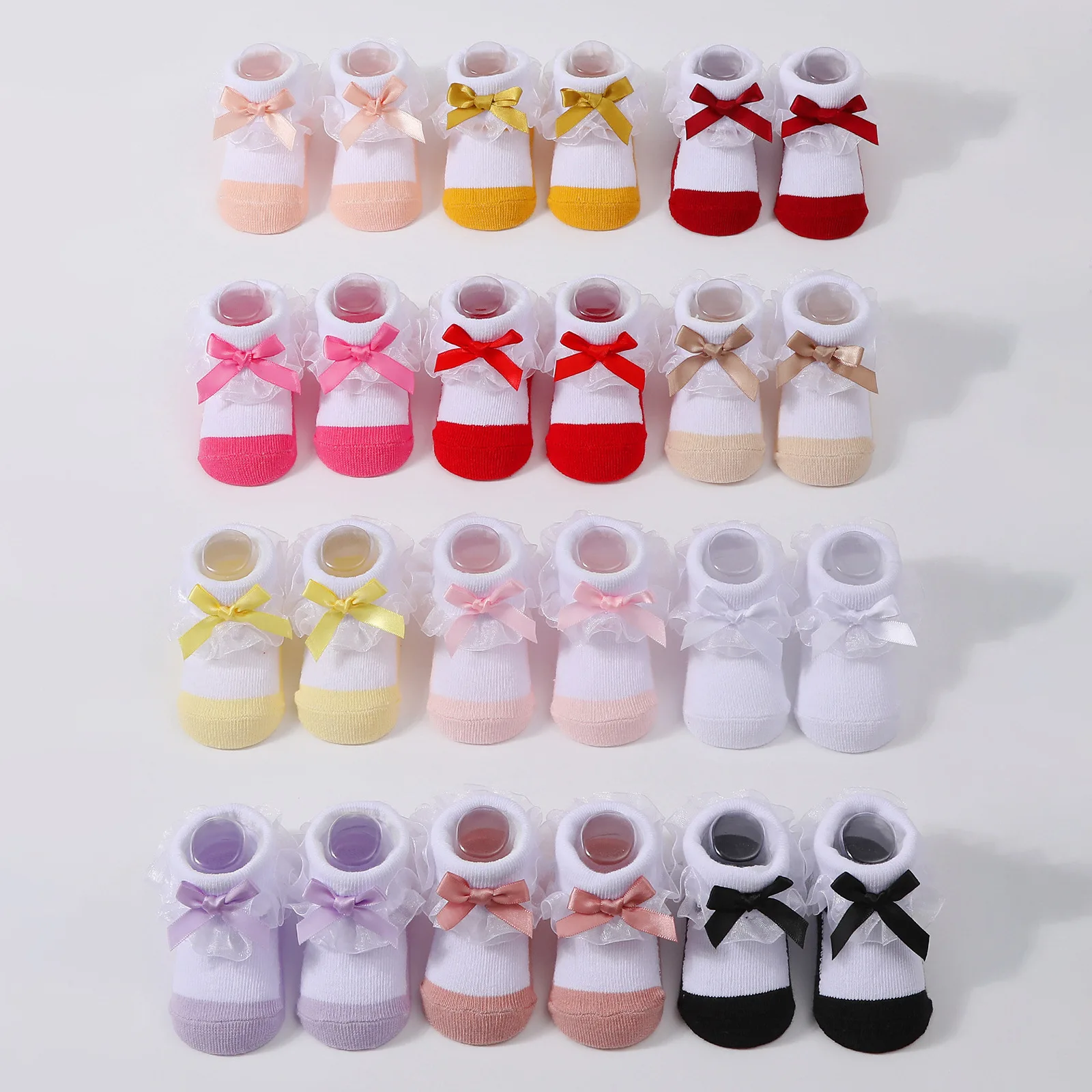 New Handmade Swallowtail Bow Knitted Baby Socks Newborn Toddler Soft Lace Patchwork Warm Floor Socks Girls Infant Boys Mid Socks