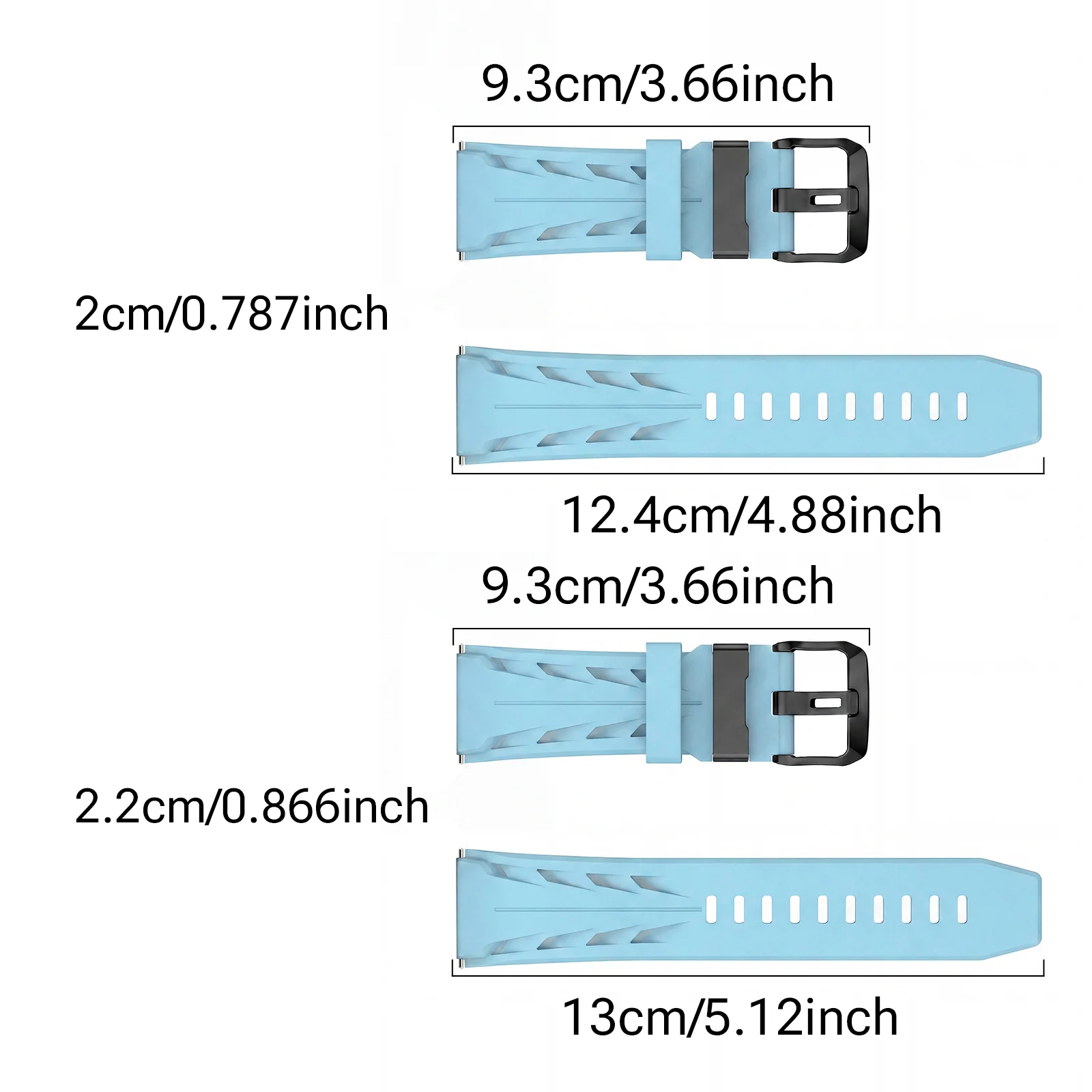 สายนาฬิกาเรืองแสงขนาด 20/22 มม - Silicone Watch Band 22Mm บทวิจารณ์และราคา