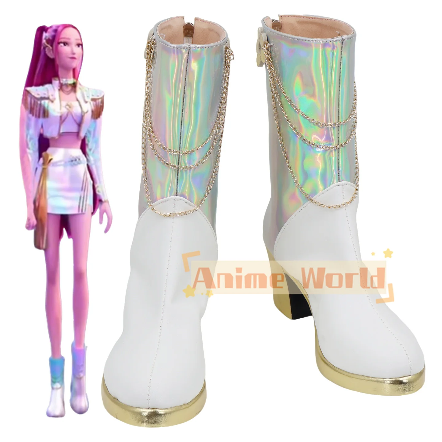 KPop Demon Hunters Mira Cosplay disfraz zapatos Anime carnaval fiesta Halloween botas personalizadas adultos niños zapatos botas