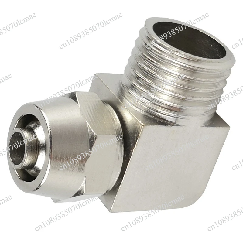 Copper pipe quick screw joint elbow right angle PL8-02 pneumatic lock mother connector 1/3/4 tap 4/6/10/12MM