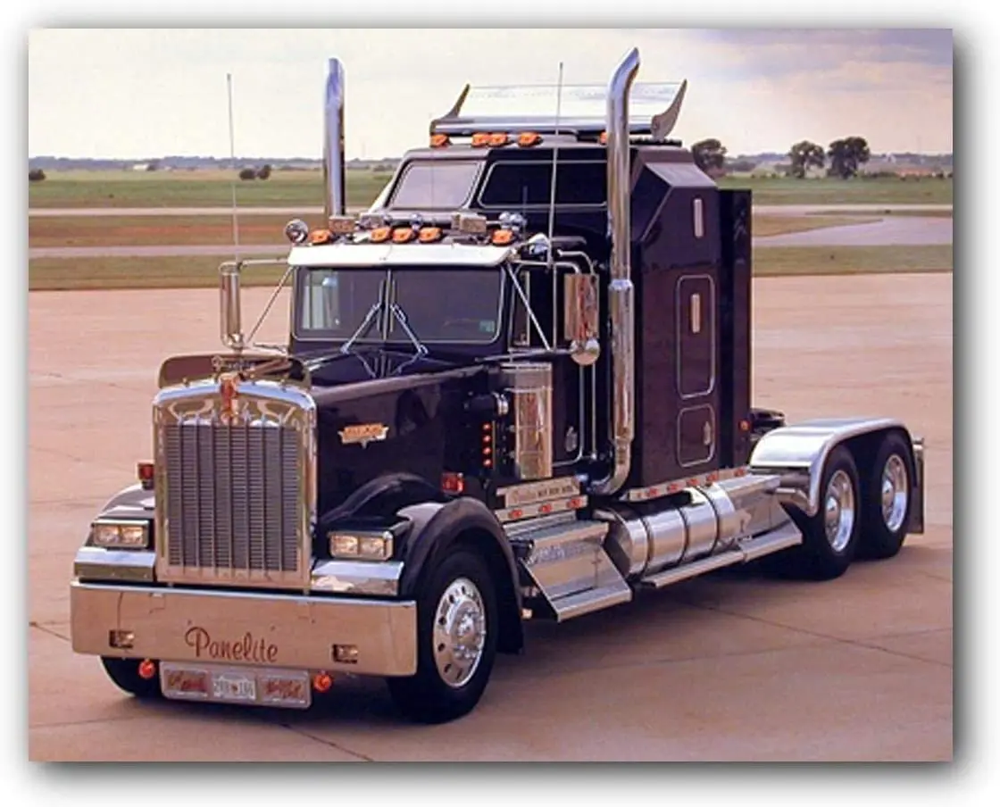 Black Kenworth Wall Decor Picture Panelite Big Rig Truck Art Print Poster