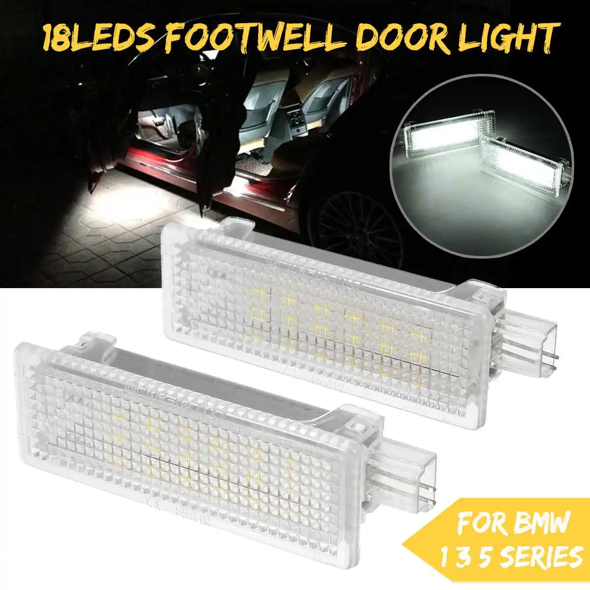 

2PCS Car LED Footwell Door Courtesy Interior Light for BMW E92 E81 E87 F20 E60 1 3 5 Series