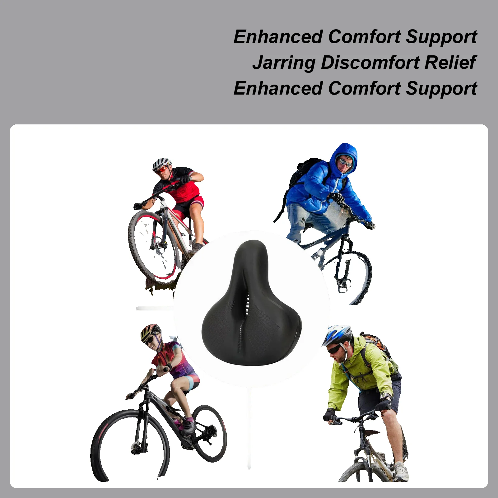 

Bike Seat Bike Cushion Pad Soft Cycling Saddle For Mountain Racing Road Commuting Touring Urban City