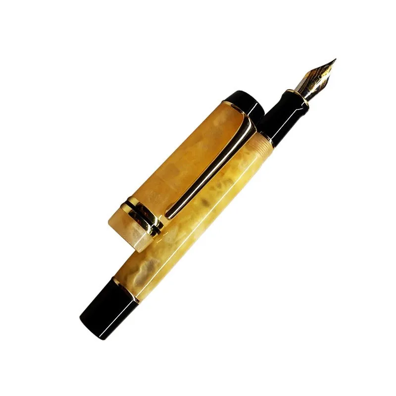 Kaigelu 316 Fountain Pen F Nib Beautiful Blue Brown White Marble Amber Pattern Ink Pen Writing Gift For Students Office Business