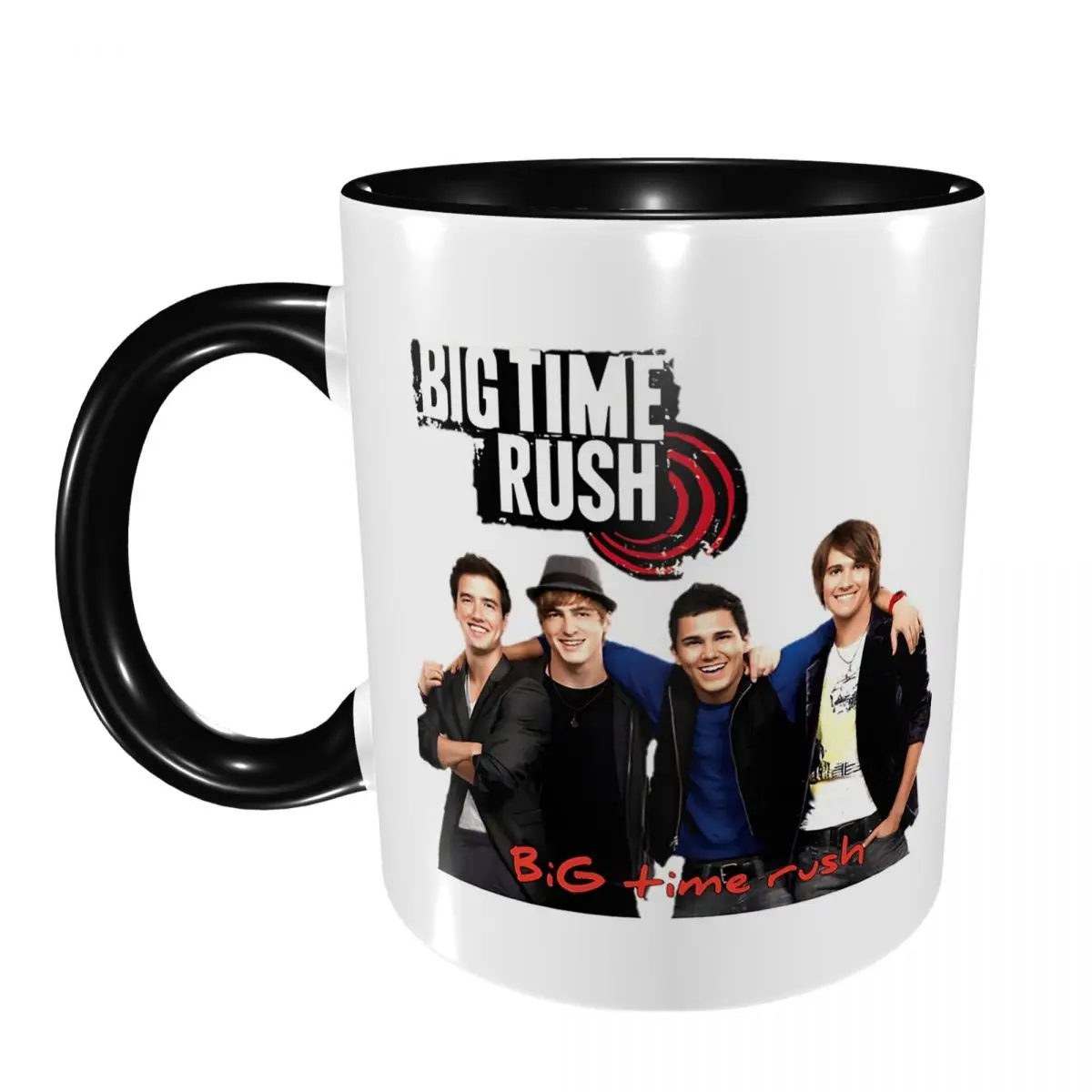Taza con logotipo de la gira de la banda musical Big Time Rush, tazas de café de cerámica divertidas, tazas de té, taza de leche, regalos para mujer y hombre