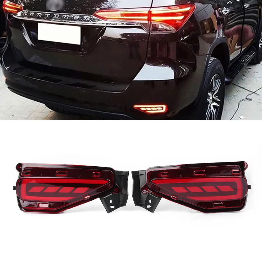 Car LED DRL Running Light Car Rear Bumper Tail Brake Light Fit For Toyota Fortuner 2015 2016 2017 2018 2019