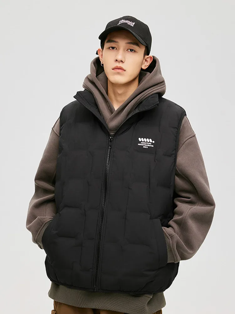 

Trendy Brand Men's Loose Casual down Vest Stand Collar Du Feather Jaet Youthful Vitali Sle Polyester Fiber Thin Model