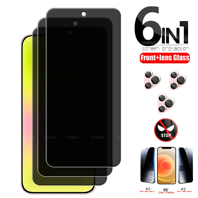 

6-in-1 For Huawei Pura 90 Pro Glass Huawei Pura 90 Pro Glass 9H Privacy Anti-Spy Screen Protector Huawei Pura 90 Pro Lens Glass