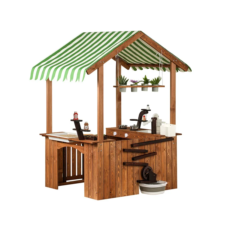 Wooden children's outdoor game house, playing in the sand pool, educational gift