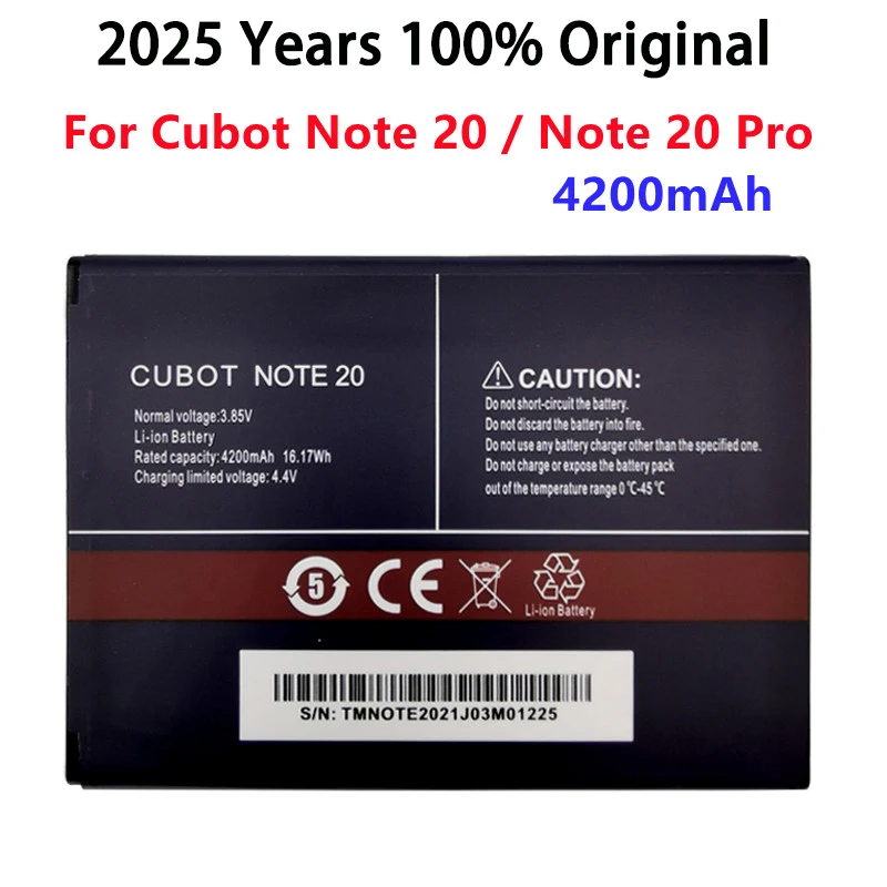 

100% оригинальный новый аккумулятор 4200 мАч для Cubot Note 20 / Note 20 Pro, аккумулятор для телефона, высококачественные сменные батареи, батарея
