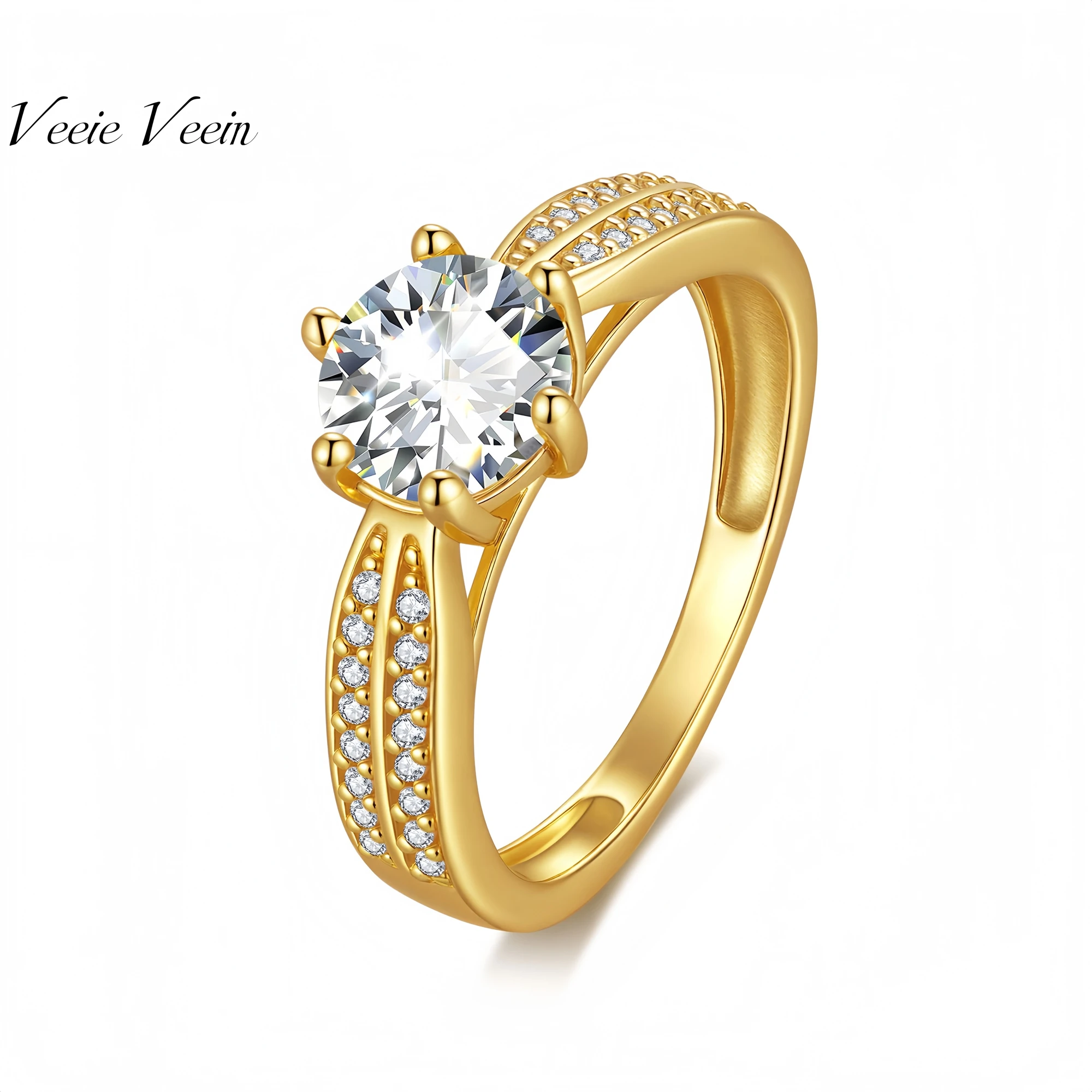 

Veeie Veein Luxury Brand Moissanite Ring GRA Certificate S925 Sterling Silver Light Luxury Women Luxury Bridal Ring Jewelry