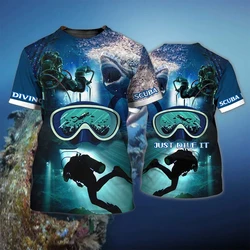 Ocean Explore SCUBA Diving Tracksuits Fashion 3D Dive Graphic T Shirt For Men Extreme Sports Short Sleeve Unisex Tops Tee Shirts