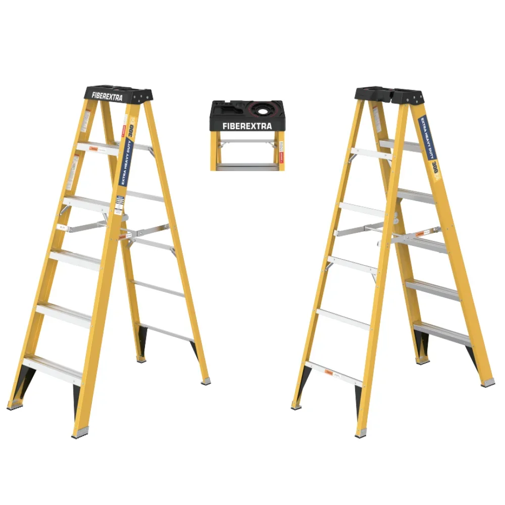 Fibreglass Step Ladder 6-foot 300lbs yellow