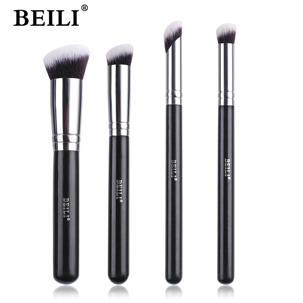 BEILI Concealer Brush Professional Flat Angled Makeup Brushes Set for Liquid Cream Foundation Powder Blush Eyeshadow Blending