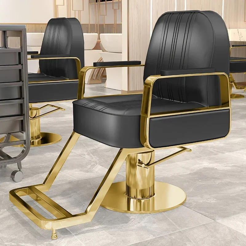 

Hairdressing Exclusive Barber Chair Clippers Folded Down Shaved Ironed Dyed Groomed High-end Seats Silla Giratoria Spa Furniture