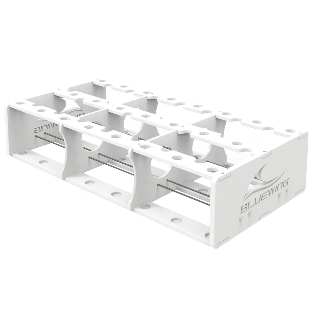 

Aluminum Bent Butt Fishing Rod Rack - Large Capacity Storage Holder for 45 Rods & Reel Combos, Mounted Pole Organizer