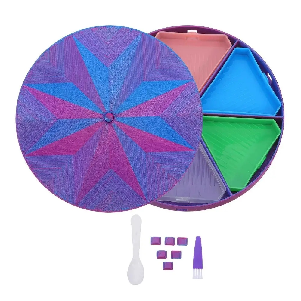 Stackable Diamond Painting Tray with Lid Triangle Tray Rhinestone Sorting Tray Multi-Color Compact Diamond Art Tray Sorting Tool