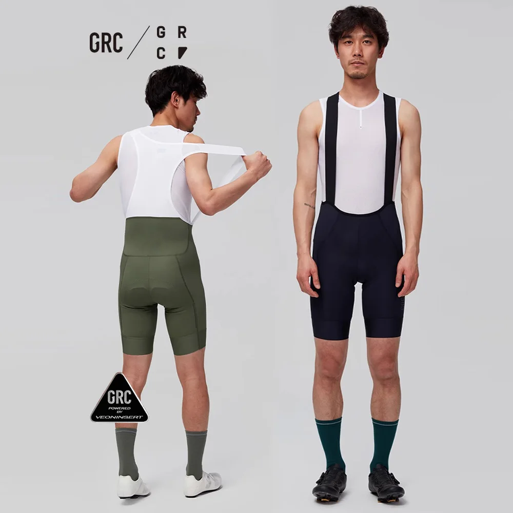GRC Men’s Bib Cycling Shorts Summer Breathable Quick Dry Padded Compression Road Bicycle Cycling Riding Pants Anti-Slip New