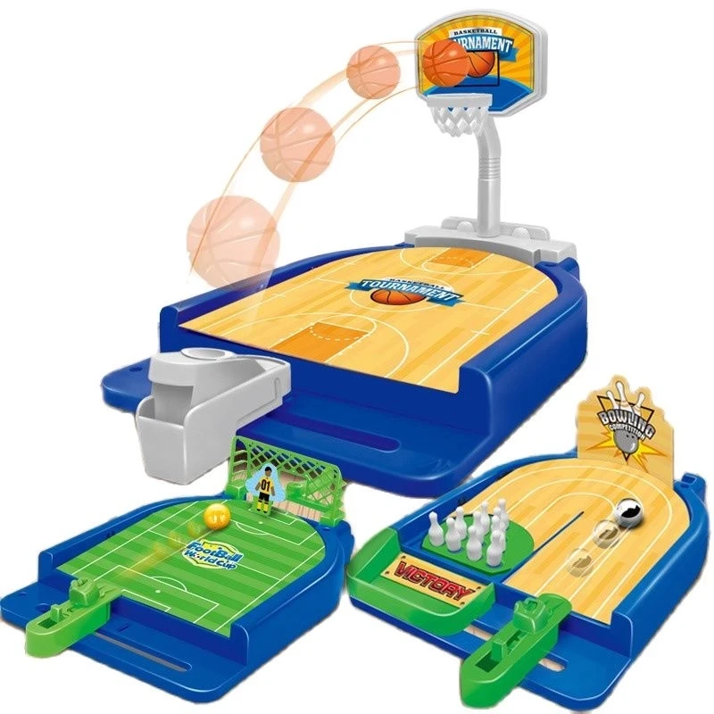 Mini Tabletop Soccer Bowling Basketball Machine Board Game Football Sport Match Party Toys for Children Adult