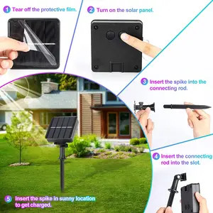 Outdoor impermeável Solar LED Light, Fairy Lights String, Natal, Decoração de Halloween, festão, lâmpada de jardim, Fontes do partido 8 principais vendas raio de sol decoração - №3