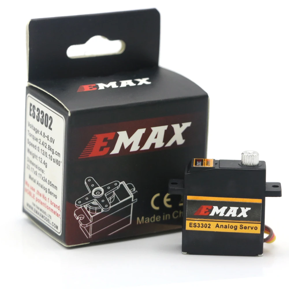 

4pcs Emax ES3301 ES3351 ES3302 ES3352 9mm 4.8-6V Analog / Metal Gear Digital Servo For RC Glider Rc Airplane Rc Drone