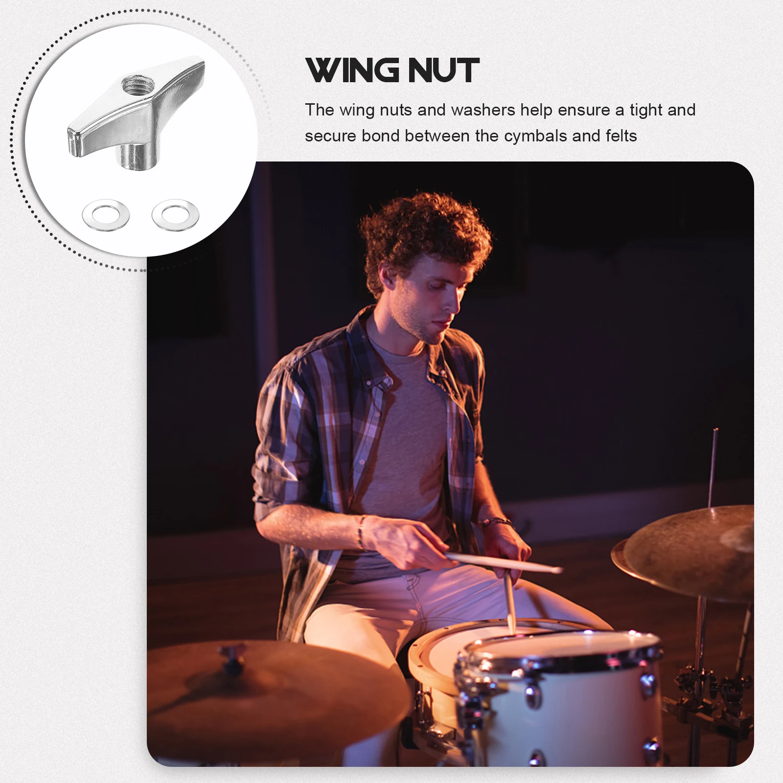 1 セットドラムハードウェアアクセサリーメタルハンドタイトニング交換用ファスナーシンバル用フェルトスリーブ安全なフィット感軽量