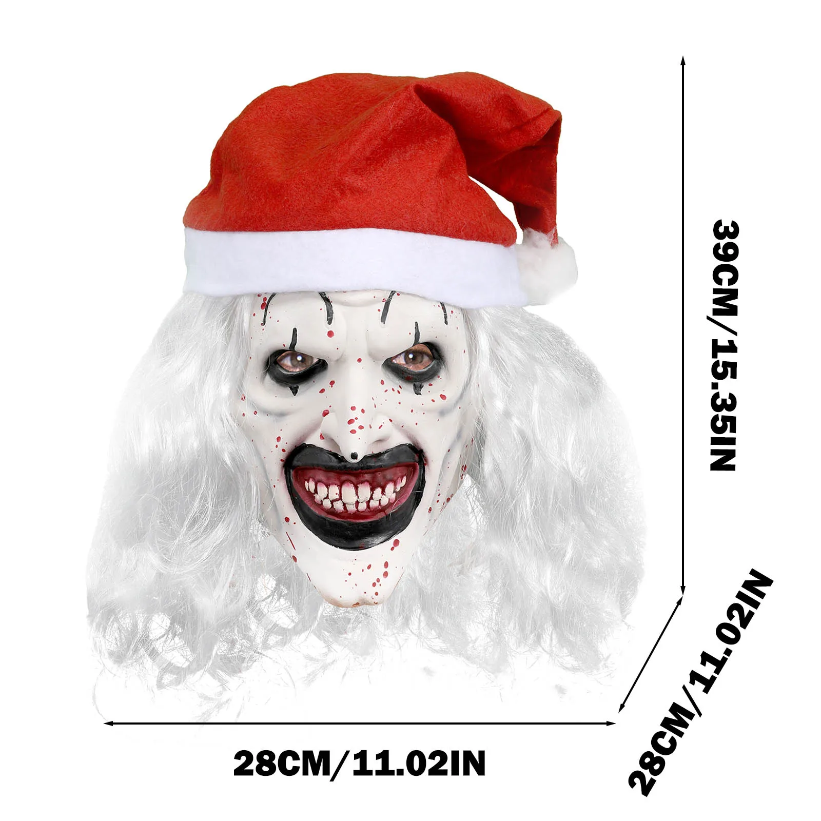 Interesting Hats Terrifying Halloween Terrorist Clown Mask, Creepy Killer Clown Half Face Mask, Horror Art With Hat Clown Mask