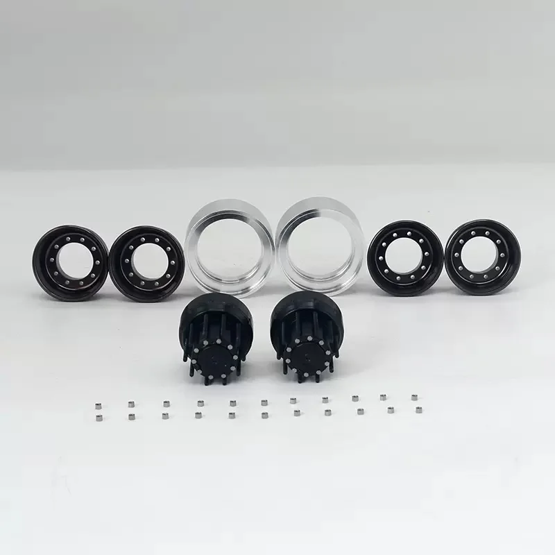 1 Paar Metall-Simulationsrad-Hinterradnaben für 1/14 Tamiya RC Truck Elektroauto für Scania für MAN für Volvo RC Zubehör – Detail 1