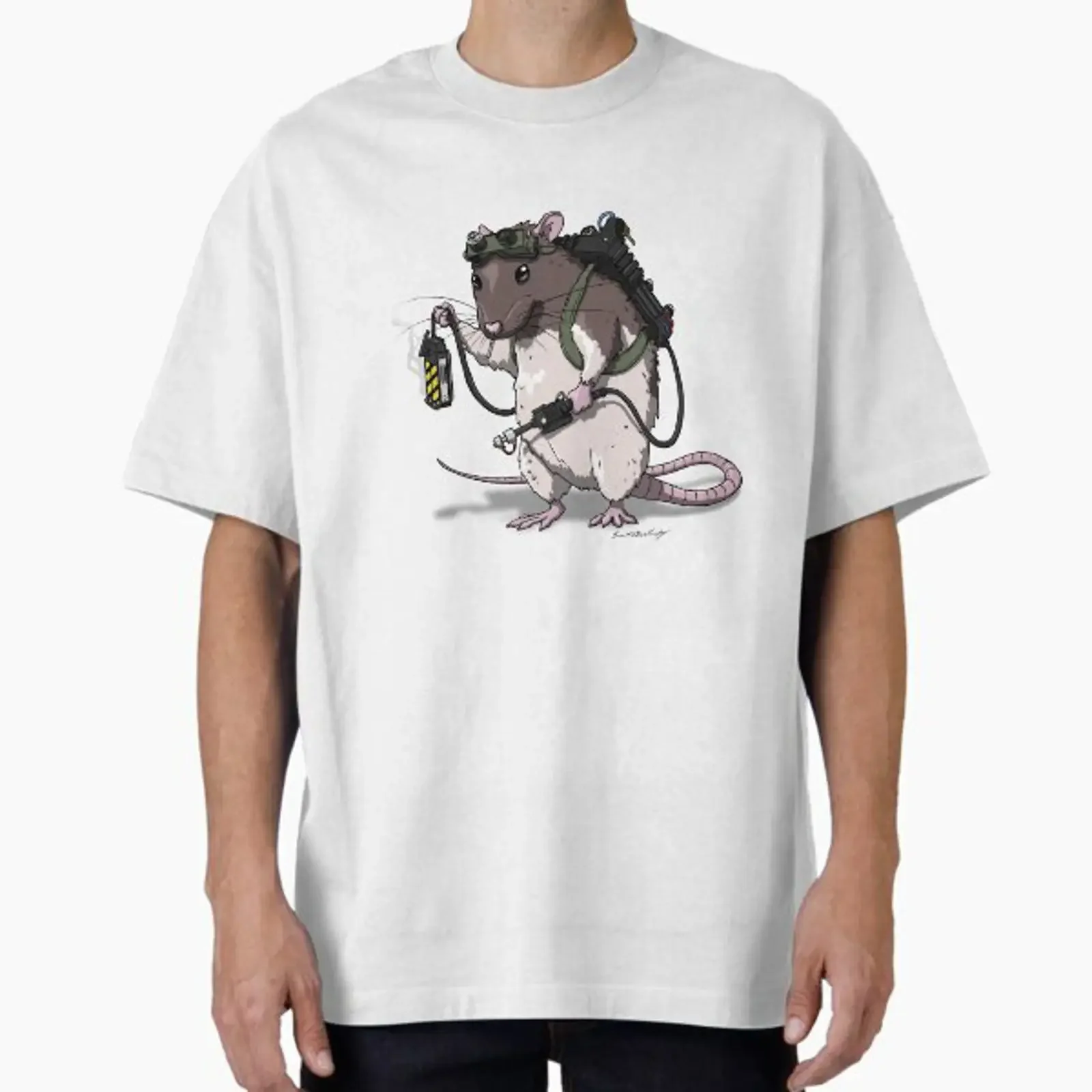 Camiseta Ghostbuster Rat diseñada y vendida por Wootus, estilo vintage, unisex, suave, ligeramente versátil, a la moda.